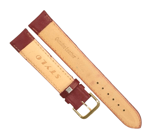 Lot of 6 bands, 20MM XL Plain Padded Red Genuine Leather Watch Band, stitches - Universal Jewelers & Watch Tools Inc.