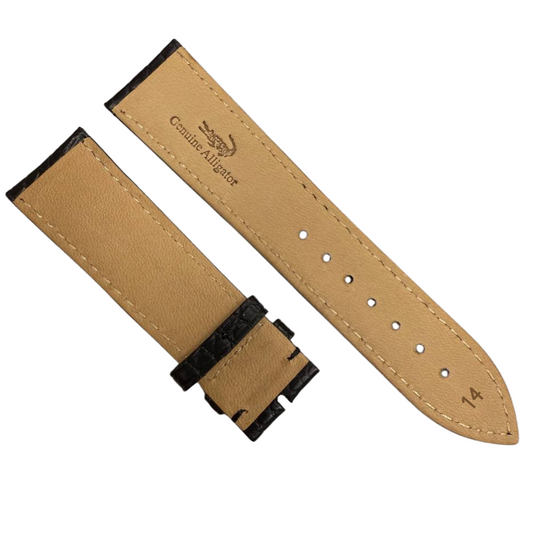 100% Genuine Alligator Leather Watch Strap Black Stitch | Choose your own size