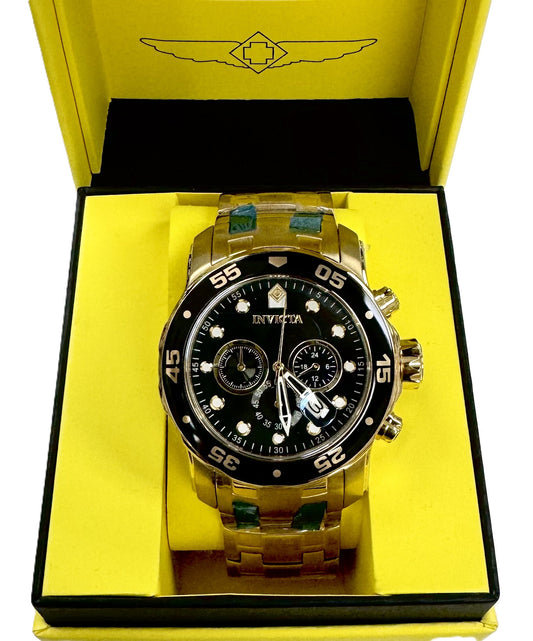 Luxurious GOLD - Tone with Chronograph Function INVICTA ProDriver 0072 - Universal Jewelers & Watch Tools Inc.