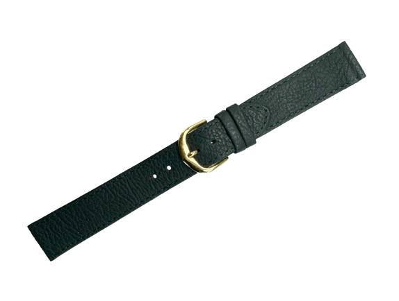 18 MM Flat D.Green Genuine Leather Plain Grain Watch Band, Stitched (A1 Quality) - Universal Jewelers & Watch Tools Inc.
