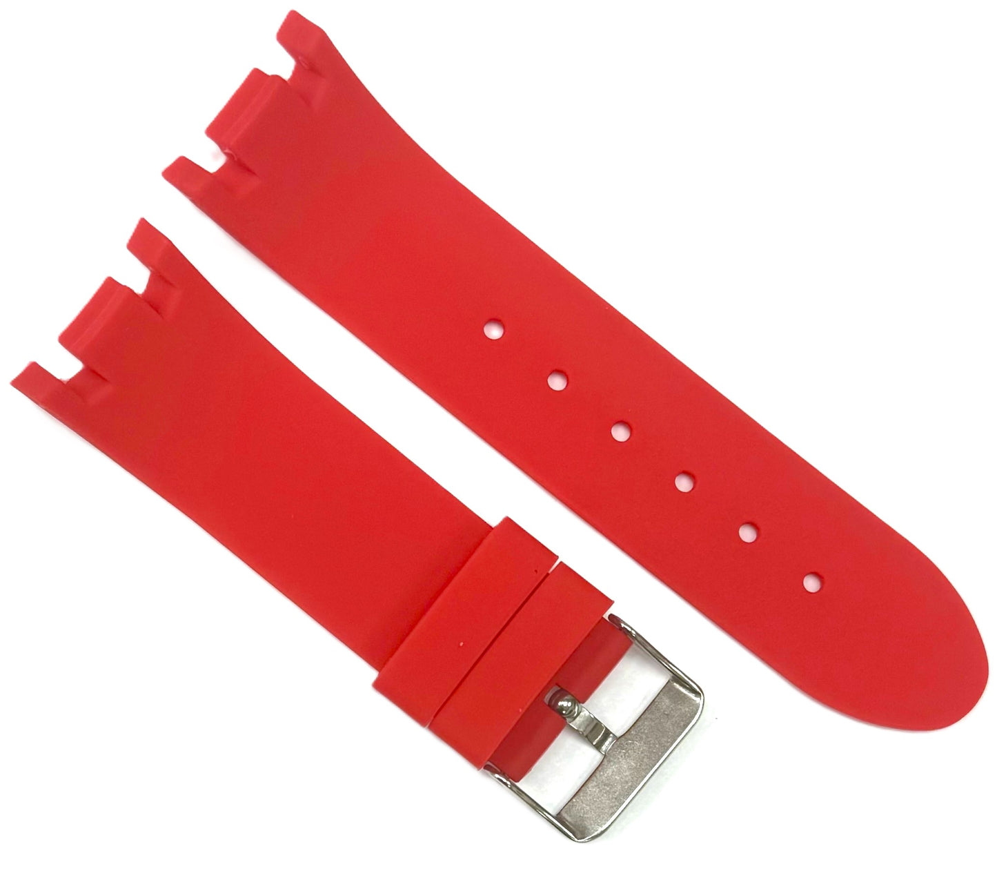 24mm Red Color Silicon Rubber Watch Band for JOE RODEO Master - Universal Jewelers & Watch Tools Inc.