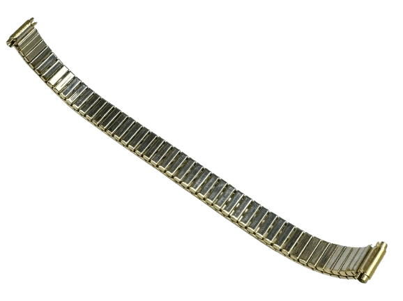 9 - 12MM Classic Style, Curved End, Gold Color Stretch Band for Ladies Watches - Universal Jewelers & Watch Tools Inc.