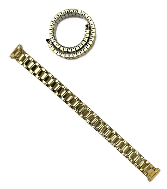 9 - 13MM Classic Style Oyster - Like Gold Color Stretch Band for Ladies Watches - Universal Jewelers & Watch Tools Inc.