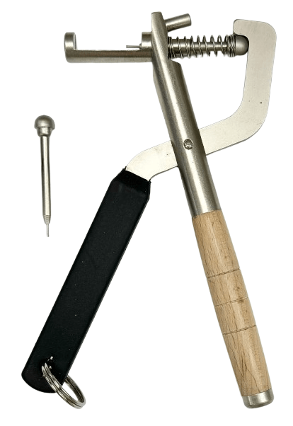 25mm wide Band Link Remover Plier Type with wooden handle, Two pins - Universal Jewelers & Watch Tools Inc.