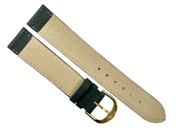 18 MM Flat D.Green Genuine Leather Plain Grain Watch Band, Stitched (A1 Quality) - Universal Jewelers & Watch Tools Inc.