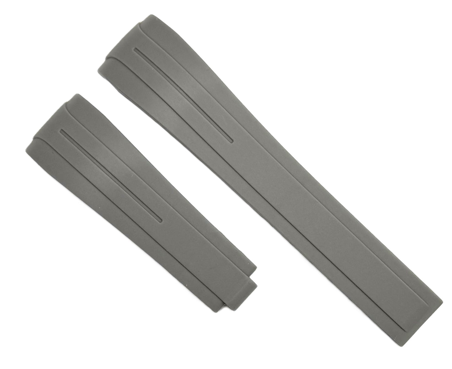 20mm Vulcanized Rubber Gray Replacement Strap for ROLEX Watches with Deployment Clasp - Universal Jewelers & Watch Tools Inc.