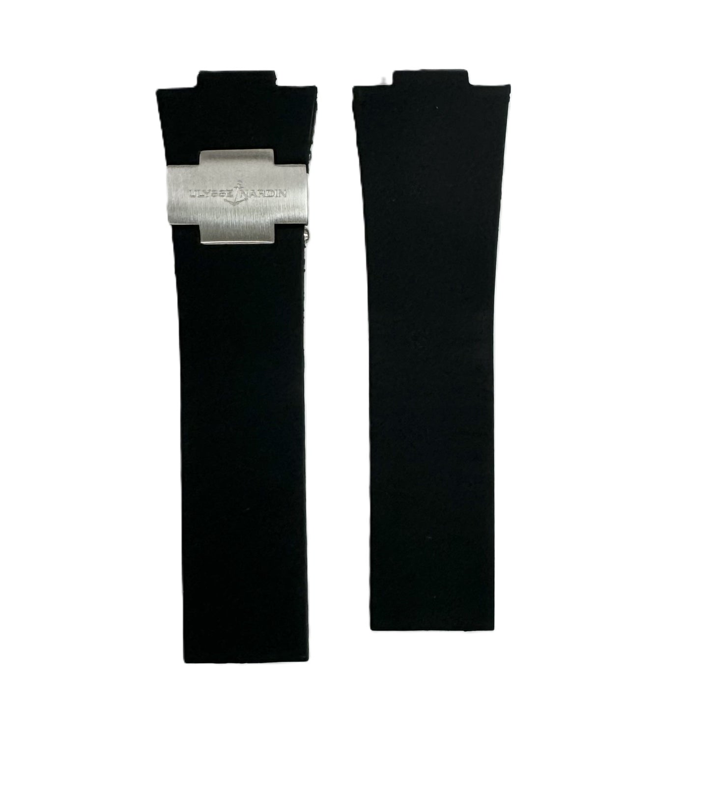 12x25x20 mm Plain Black Rubber Ulysse Nardin Watch Band for Marine Diver - Universal Jewelers & Watch Tools Inc.