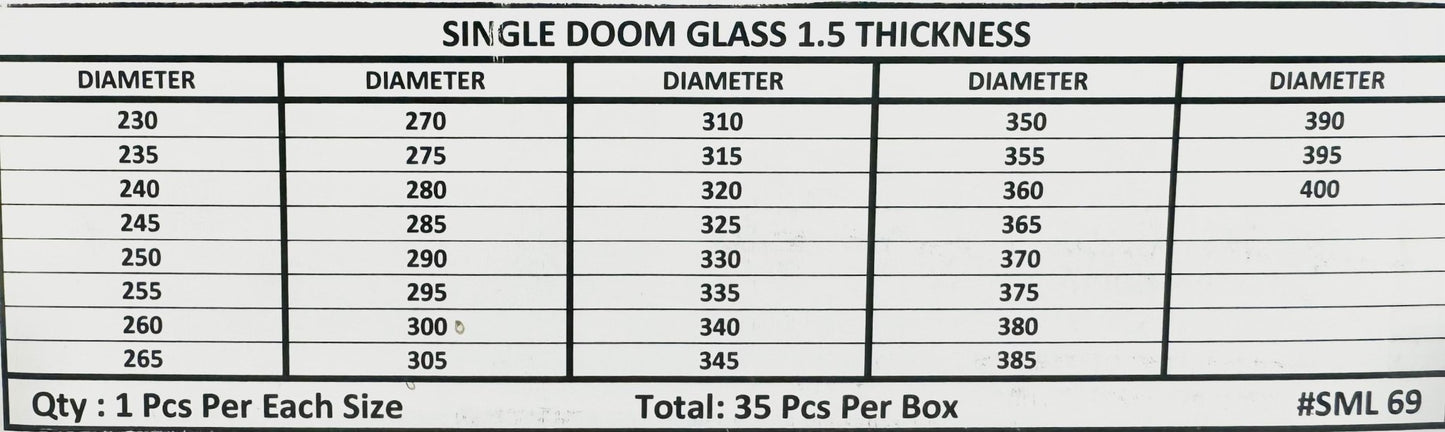 Crystal Assortment Single Dome, Thickness 1.5 mm, Total 35 Pcs - Universal Jewelers & Watch Tools Inc.