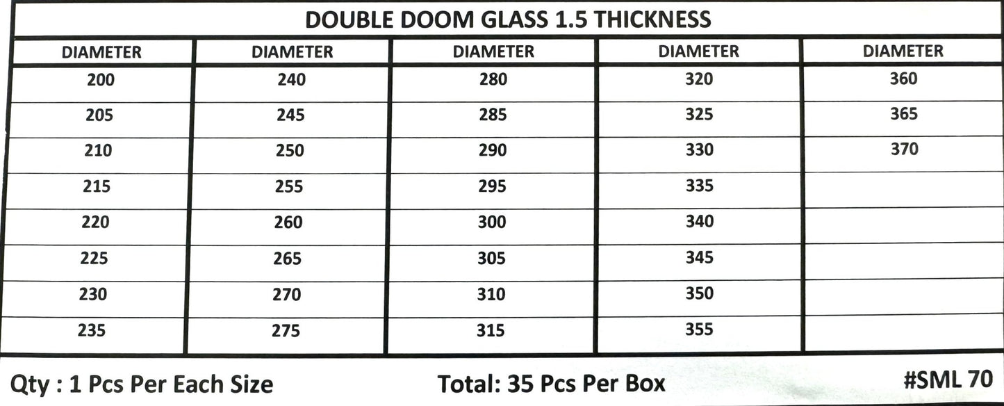 Crystal Assortment Double Dome/Thickness 1.5 mm/Total 35 Pcs - Universal Jewelers & Watch Tools Inc.