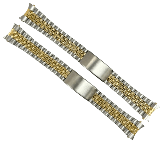20MM Jubilee 2 - tone (GOLD & SILVER) Metal Watch Band with Regular Clasp - Universal Jewelers & Watch Tools Inc.