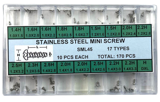 170 Pcs Stainless Steel Mini Screw Assortment, Watchmaker Essential Tool - Universal Jewelers & Watch Tools Inc.