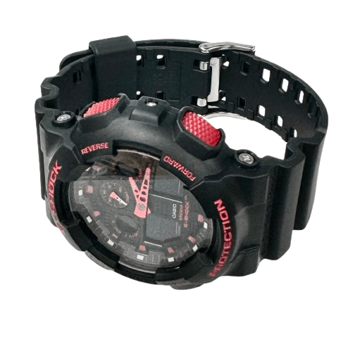 Men’s Casio G - SHOCK Model: GA100BNR - 1A Digital Resin Sport Wristwatch - Universal Jewelers & Watch Tools Inc.