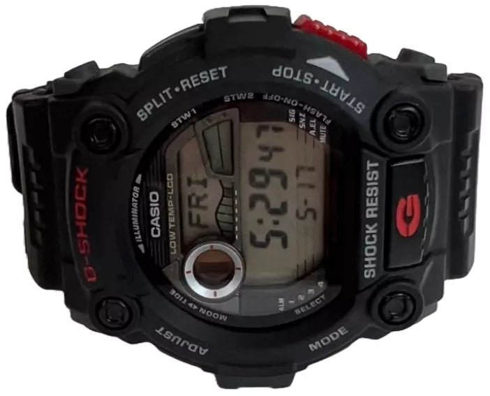 Men’s Casio G7900 - 1 Digital Tide Graph Resin Black/Red Sport Watch - Universal Jewelers & Watch Tools Inc.