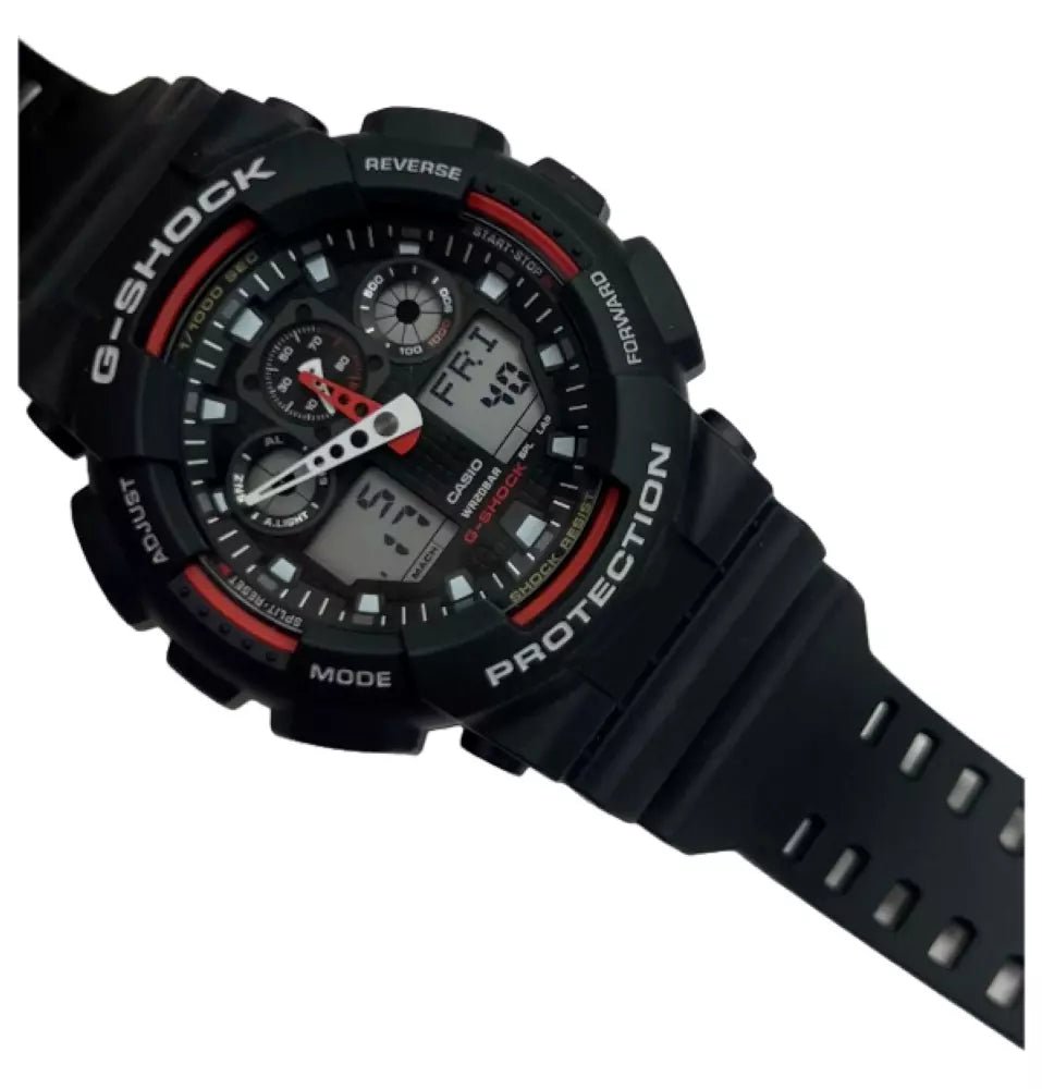 Men’s Casio G - SHOCK Model: GA100 - 1A4 Digital Resin Sport Red & Black Wristwatch - Universal Jewelers & Watch Tools Inc.