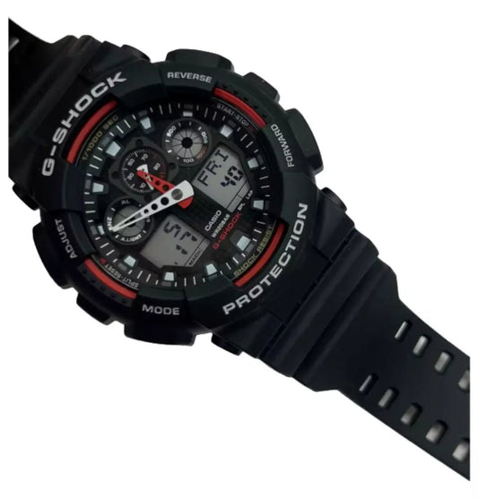 Men’s Casio G - SHOCK Model: GA100 - 1A4 Digital Resin Sport Red & Black Wristwatch - Universal Jewelers & Watch Tools Inc.