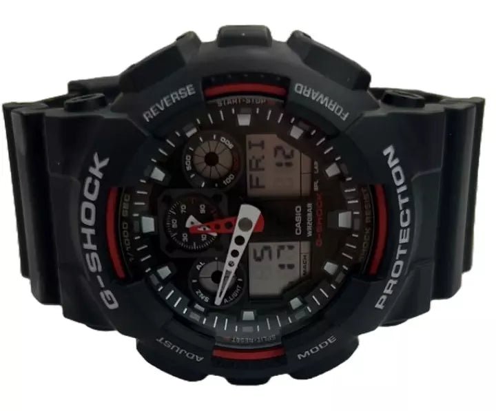 Men’s Casio G - SHOCK Model: GA100 - 1A4 Digital Resin Sport Red & Black Wristwatch - Universal Jewelers & Watch Tools Inc.