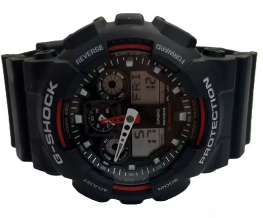 Men’s Casio G - SHOCK Model: GA100 - 1A4 Digital Resin Sport Red & Black Wristwatch - Universal Jewelers & Watch Tools Inc.