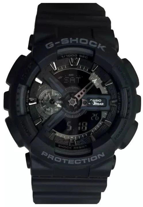 Men’s Casio G - SHOCK Model: GA110 - 1B Resin Sport Black Wristwatch - Universal Jewelers & Watch Tools Inc.