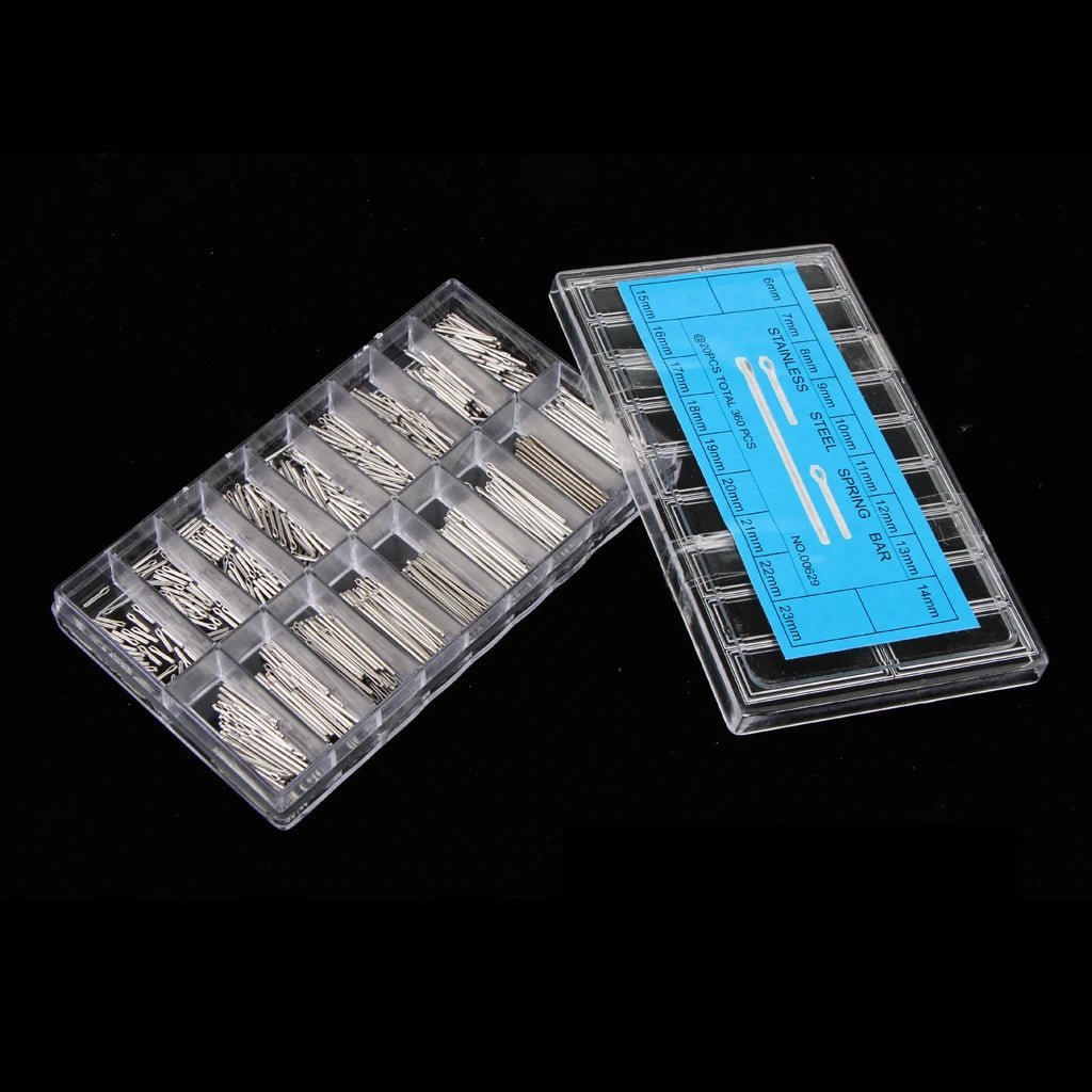360pcs Watch Band Split Pins With Box Stainless Steel Watch Bracelet Strap Link Pins Cotter Bar Assortment Watch Repair Tools - Universal Jewelers & Watch Tools Inc.