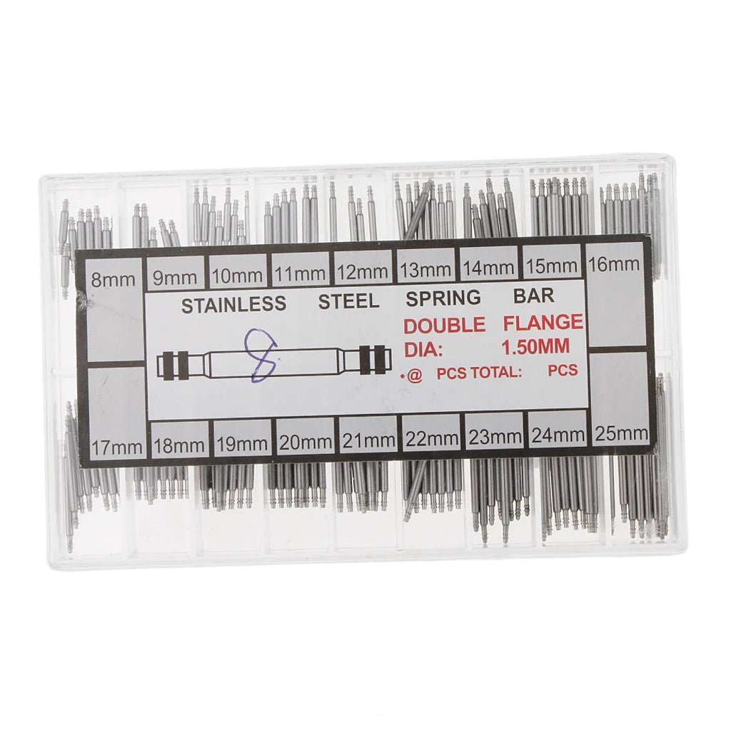 Stainless Steel 8 - 25mm Watch Band Spring Bars Strap Link Pins Repair - Universal Jewelers & Watch Tools Inc.