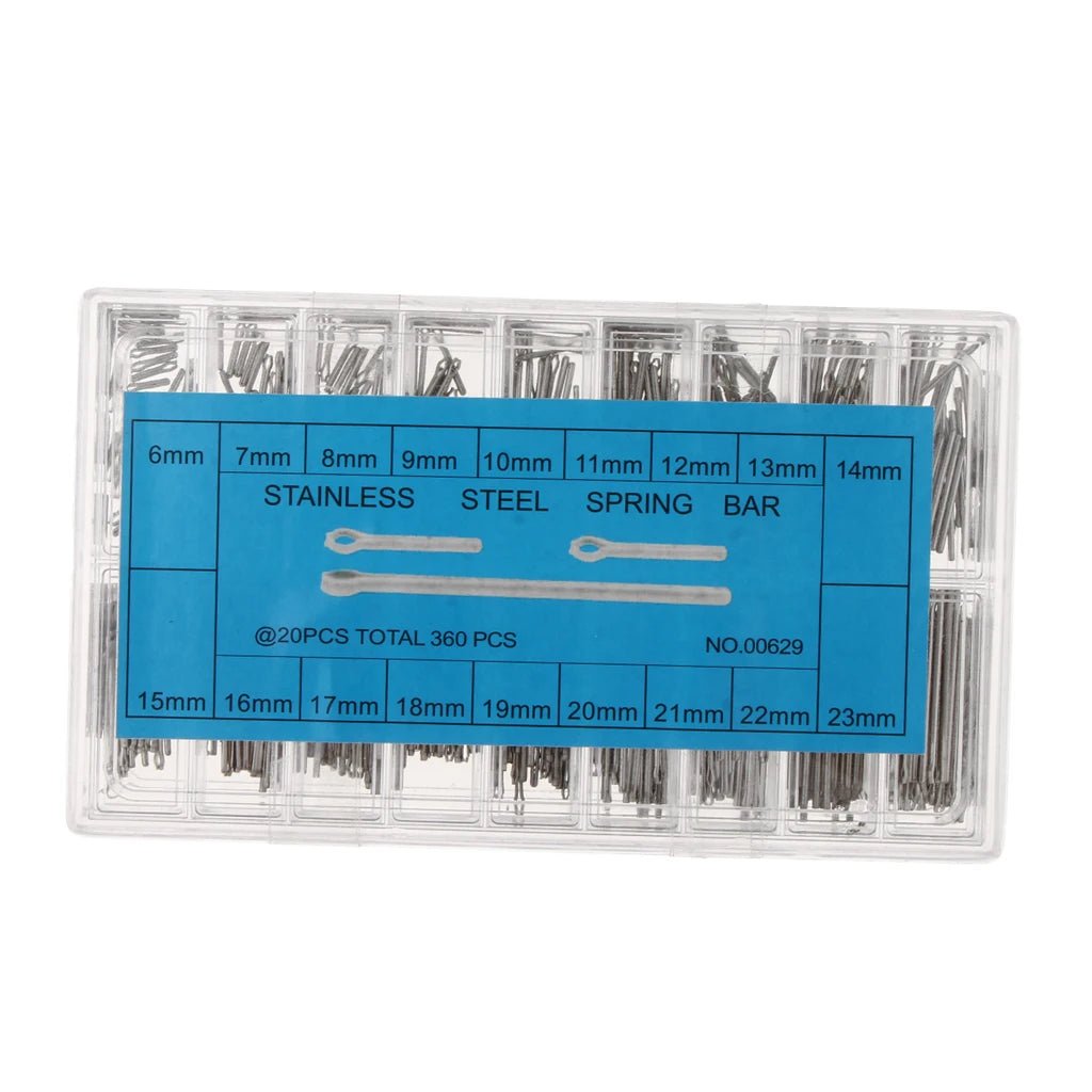 360pcs Watch Band Split Pins With Box Stainless Steel Watch Bracelet Strap Link Pins Cotter Bar Assortment Watch Repair Tools - Universal Jewelers & Watch Tools Inc.