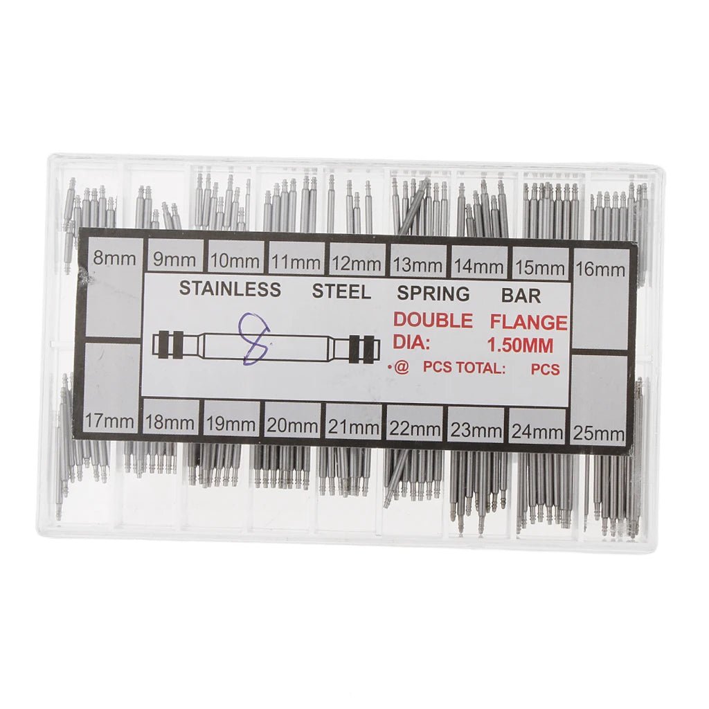 Stainless Steel 8 - 25mm Watch Band Spring Bars Strap Link Pins Repair - Universal Jewelers & Watch Tools Inc.