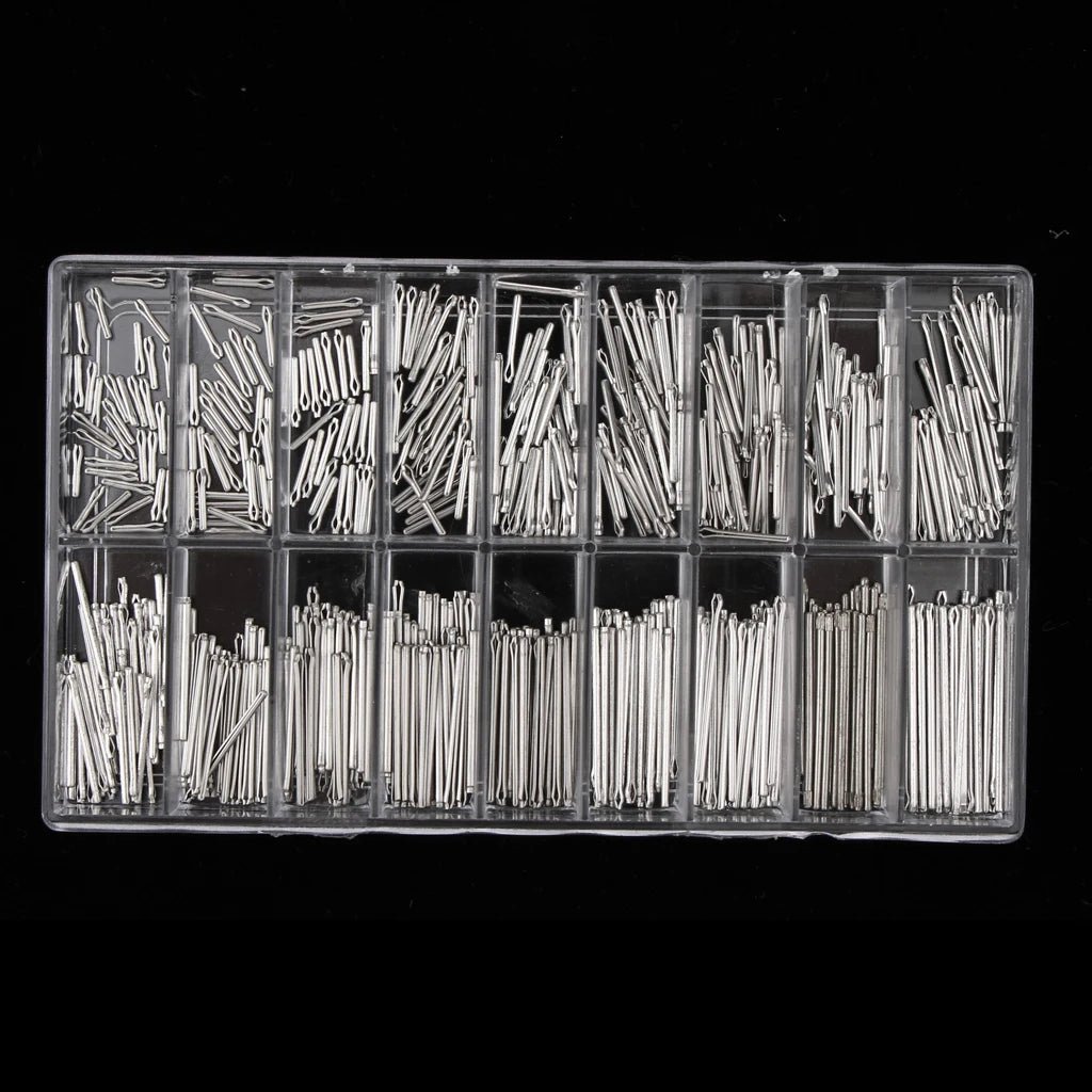 360pcs Watch Band Split Pins With Box Stainless Steel Watch Bracelet Strap Link Pins Cotter Bar Assortment Watch Repair Tools - Universal Jewelers & Watch Tools Inc.