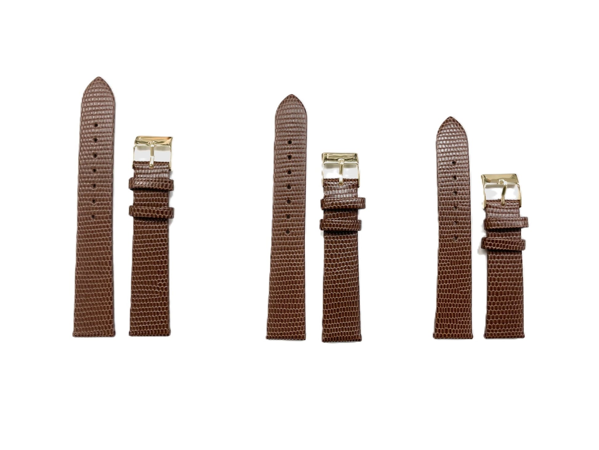 WATCH BAND GENUINE LEATHER LIZARD BROWN 18x14MM/LONG/REGULAR/SHORT TOP QUALITY - Universal Jewelers & Watch Tools Inc.