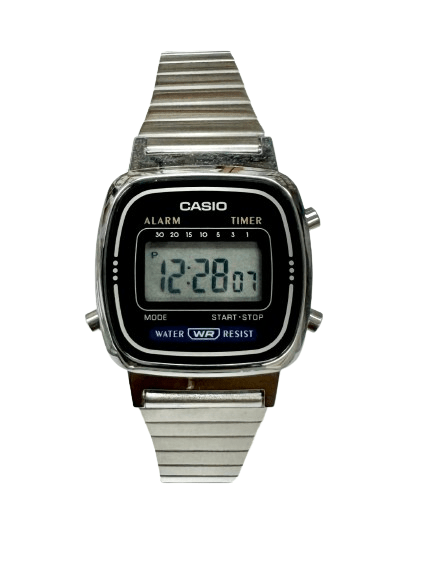 Casio Ladies Silver Digital Watch 3191 LA670W Alarm Mini Dial Stainles Universal Jewelers Watch Tools Inc