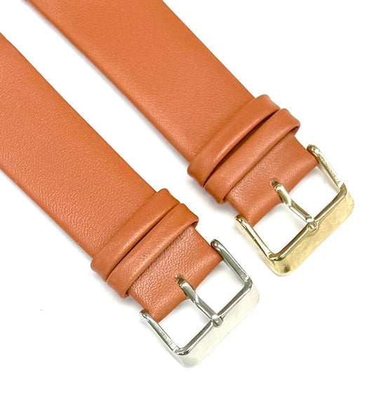 (18 - 24) mm Genuine Leather Plain Tan Color, Flat & Unstitched Watch Band - Universal Jewelers & Watch Tools Inc.