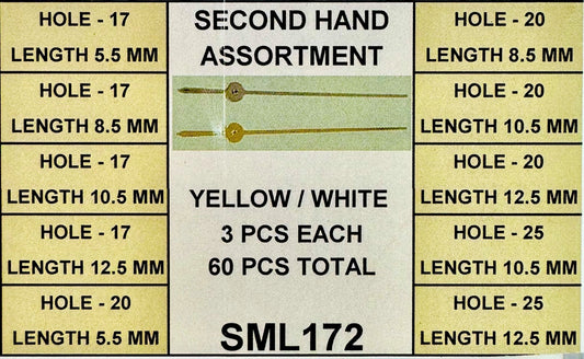 60 pcs Second Hands Assortment for Men & Ladies Watches - Universal Jewelers & Watch Tools Inc.