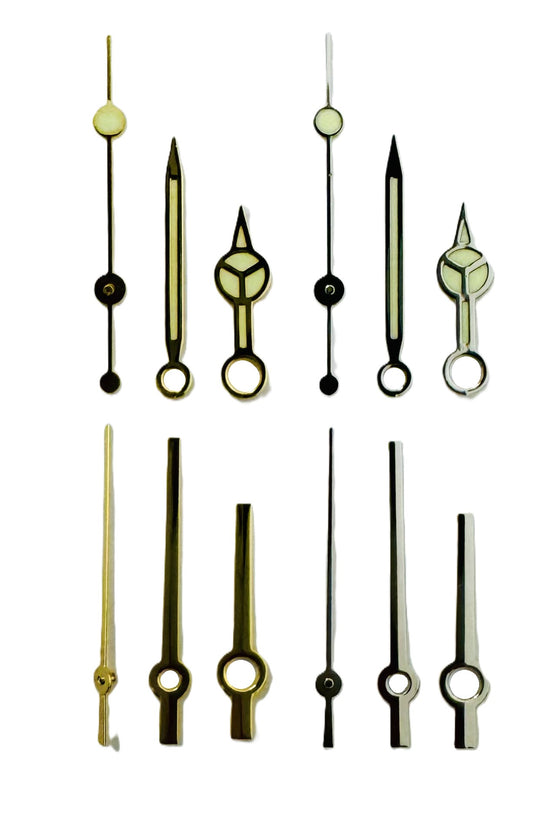 Luminous Hand Assortment for Popular Chinese Movement, Silver & Gold Colors - Universal Jewelers & Watch Tools Inc.