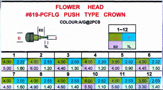 24 Pcs Flower Head Stainless Steel Pusher, Gold Color - Universal Jewelers & Watch Tools Inc.