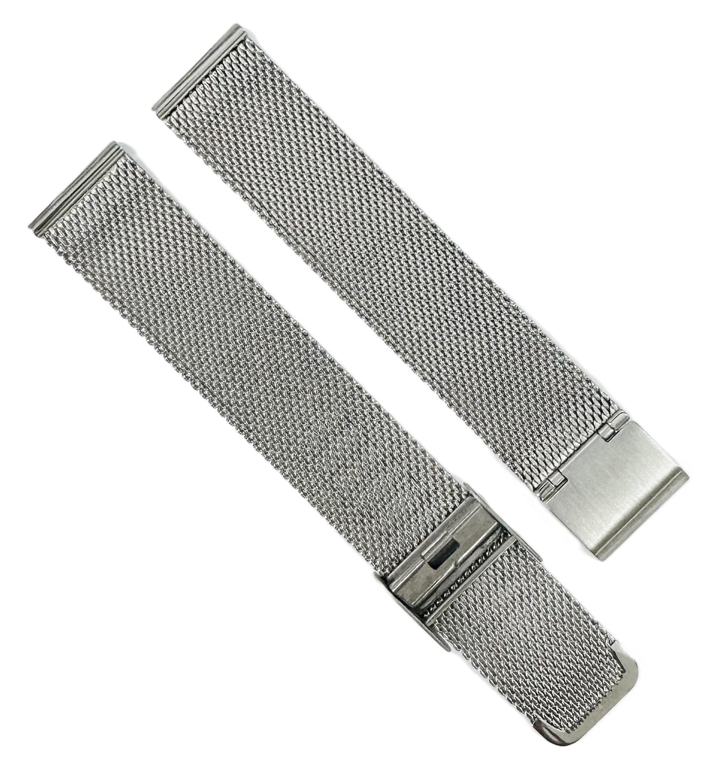 18mm Milanese Mesh Stainless Steel Watch Band, Silver Color - Universal Jewelers & Watch Tools Inc.