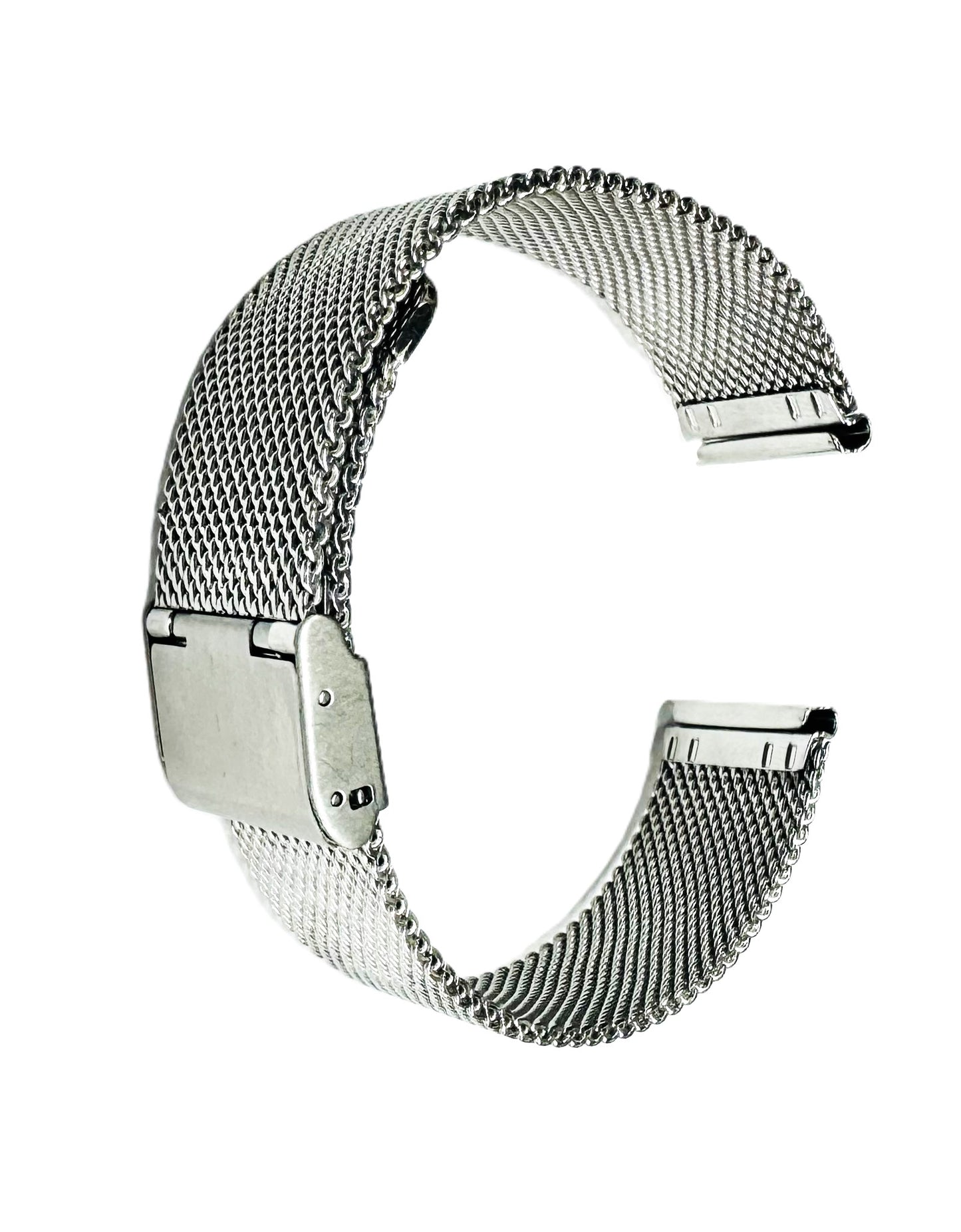 18mm Milanese Mesh Stainless Steel Watch Band, Silver Color - Universal Jewelers & Watch Tools Inc.