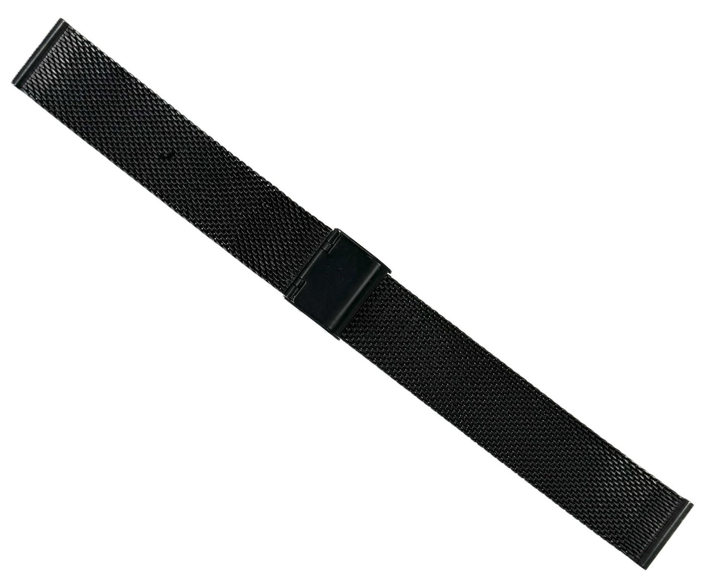 18mm Milanese Mesh Stainless Steel Watch Band, Black Color - Universal Jewelers & Watch Tools Inc.