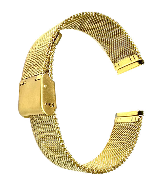 18mm Milanese Mesh Stainless Steel Watch Band, Gold Color - Universal Jewelers & Watch Tools Inc.