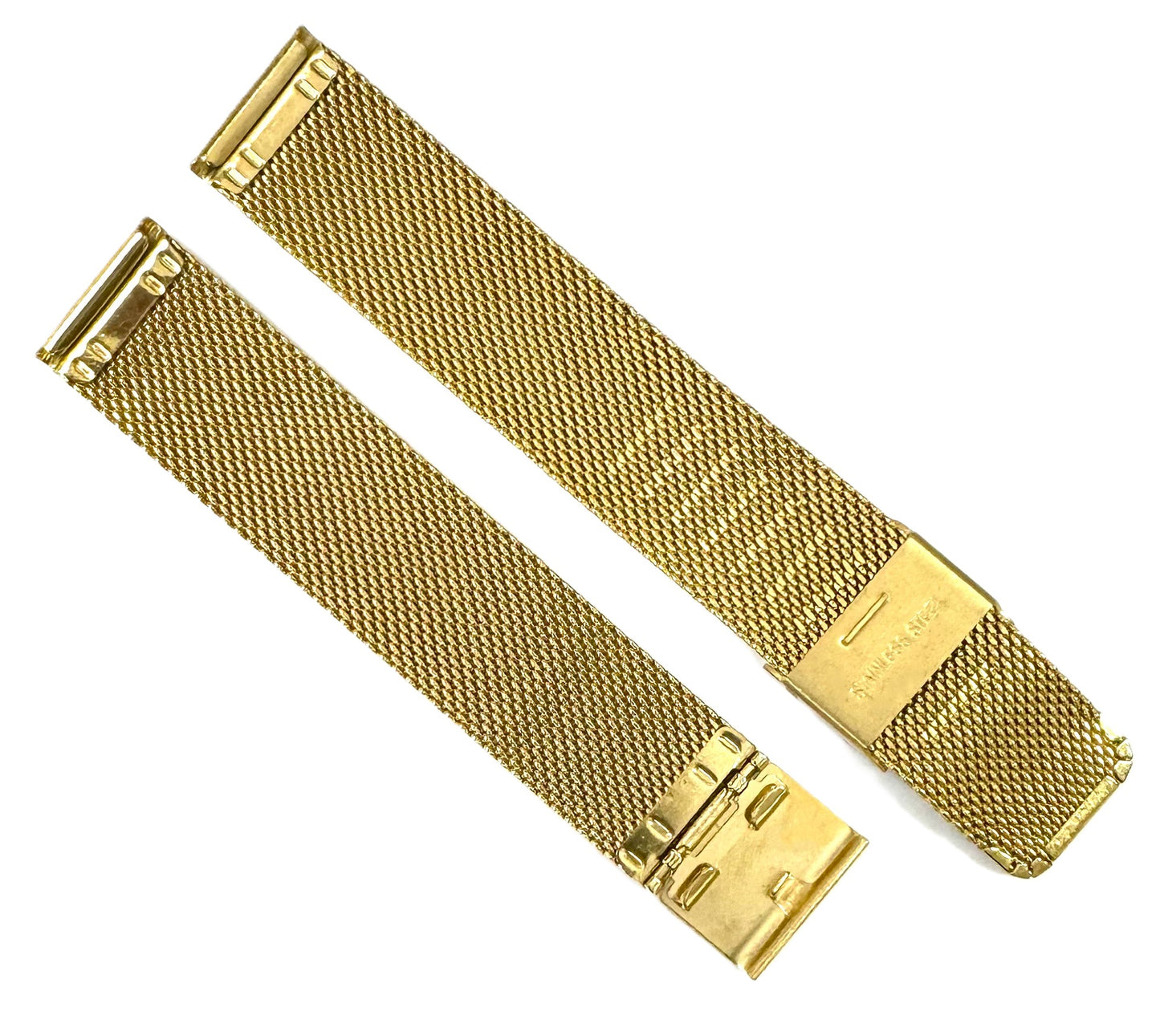 18mm Milanese Mesh Stainless Steel Watch Band, Gold Color - Universal Jewelers & Watch Tools Inc.