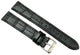 Genuine Leather Alligator Grain Watch Band, Black, Flat 20mm - Universal Jewelers & Watch Tools Inc.