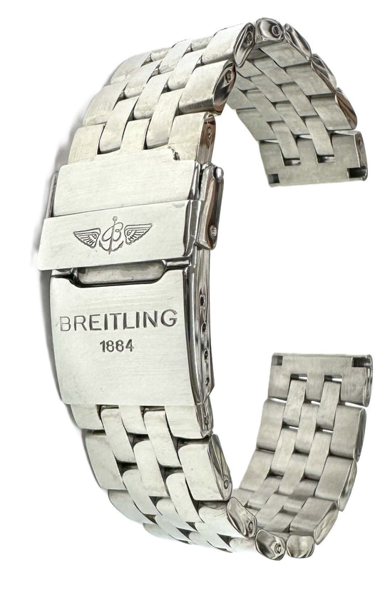 20mm Stainless Steel BREITLING Watch Band with Solid Straight - End Links - Universal Jewelers & Watch Tools Inc.