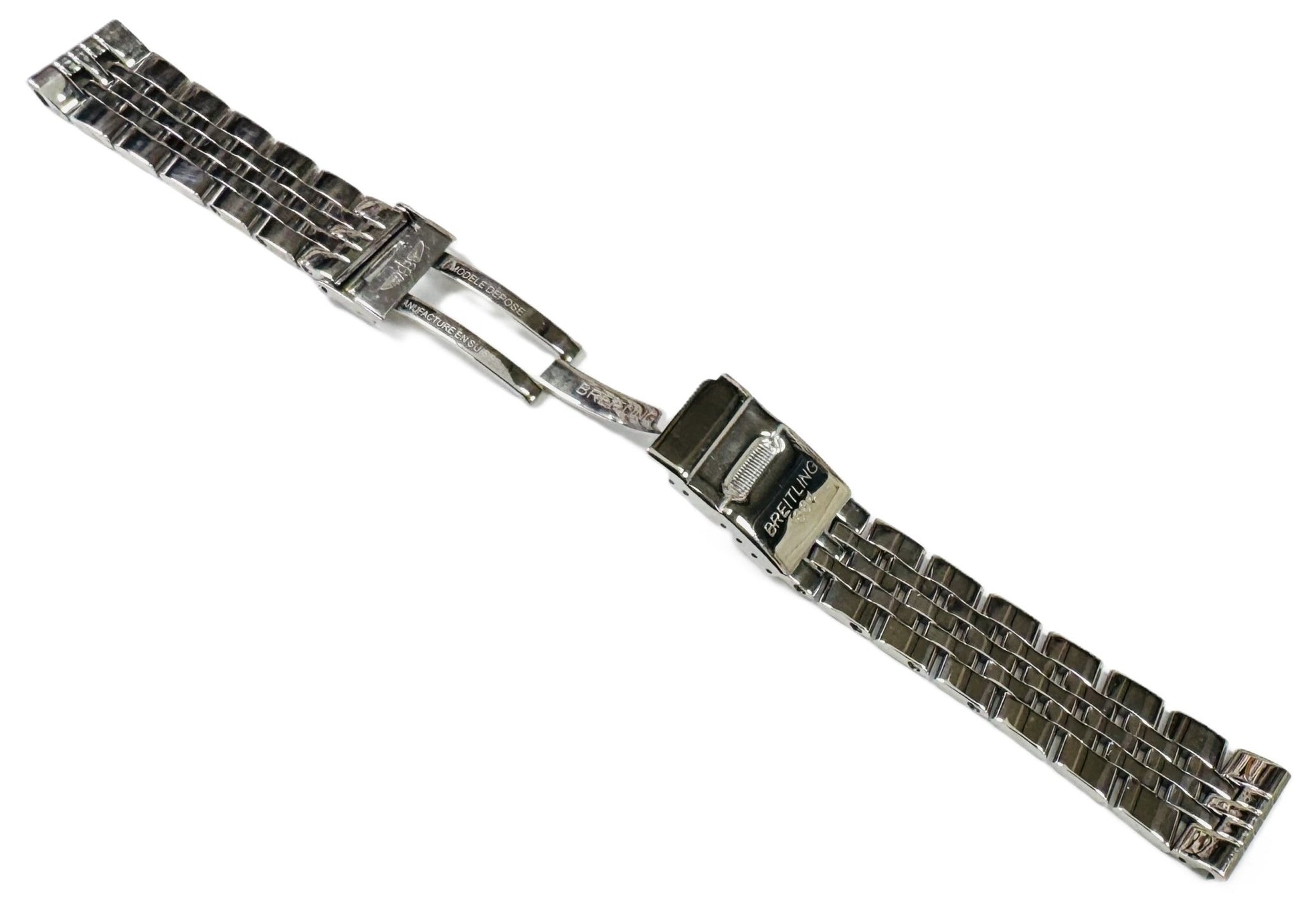18mm Stainless Steel BREITLING Watch Band with Solid Straight - End Links - Universal Jewelers & Watch Tools Inc.