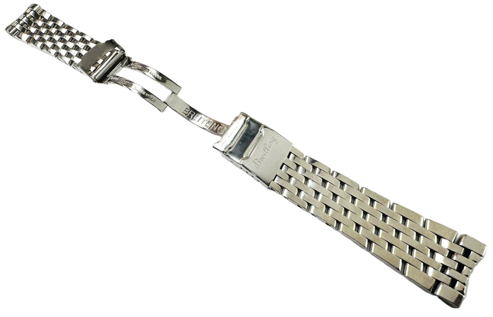 22mm, 24mm Stainless Steel BREITLING Watch Band with Solid Curved - End Links - Universal Jewelers & Watch Tools Inc.