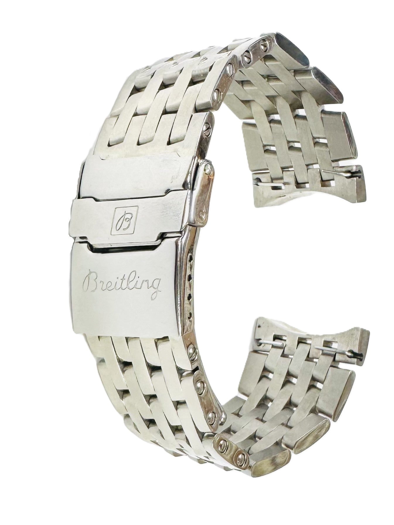 22mm, 24mm Stainless Steel BREITLING Watch Band with Solid Curved - End Links - Universal Jewelers & Watch Tools Inc.