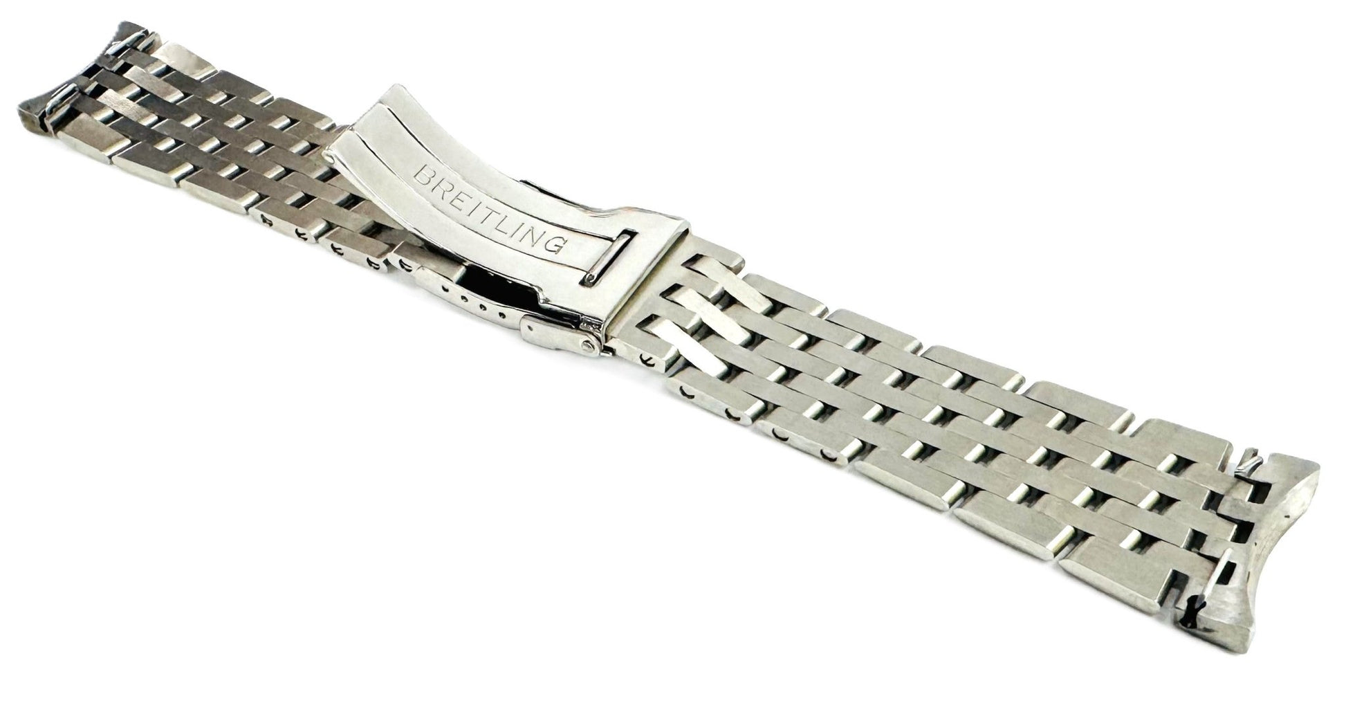 22mm, 24mm Stainless Steel BREITLING Watch Band with Solid Curved - End Links - Universal Jewelers & Watch Tools Inc.