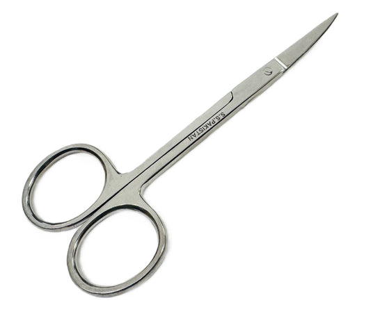 4.5" Stainless Steel Iris Scissor, Sharp & Curved Tips - Universal Jewelers & Watch Tools Inc.