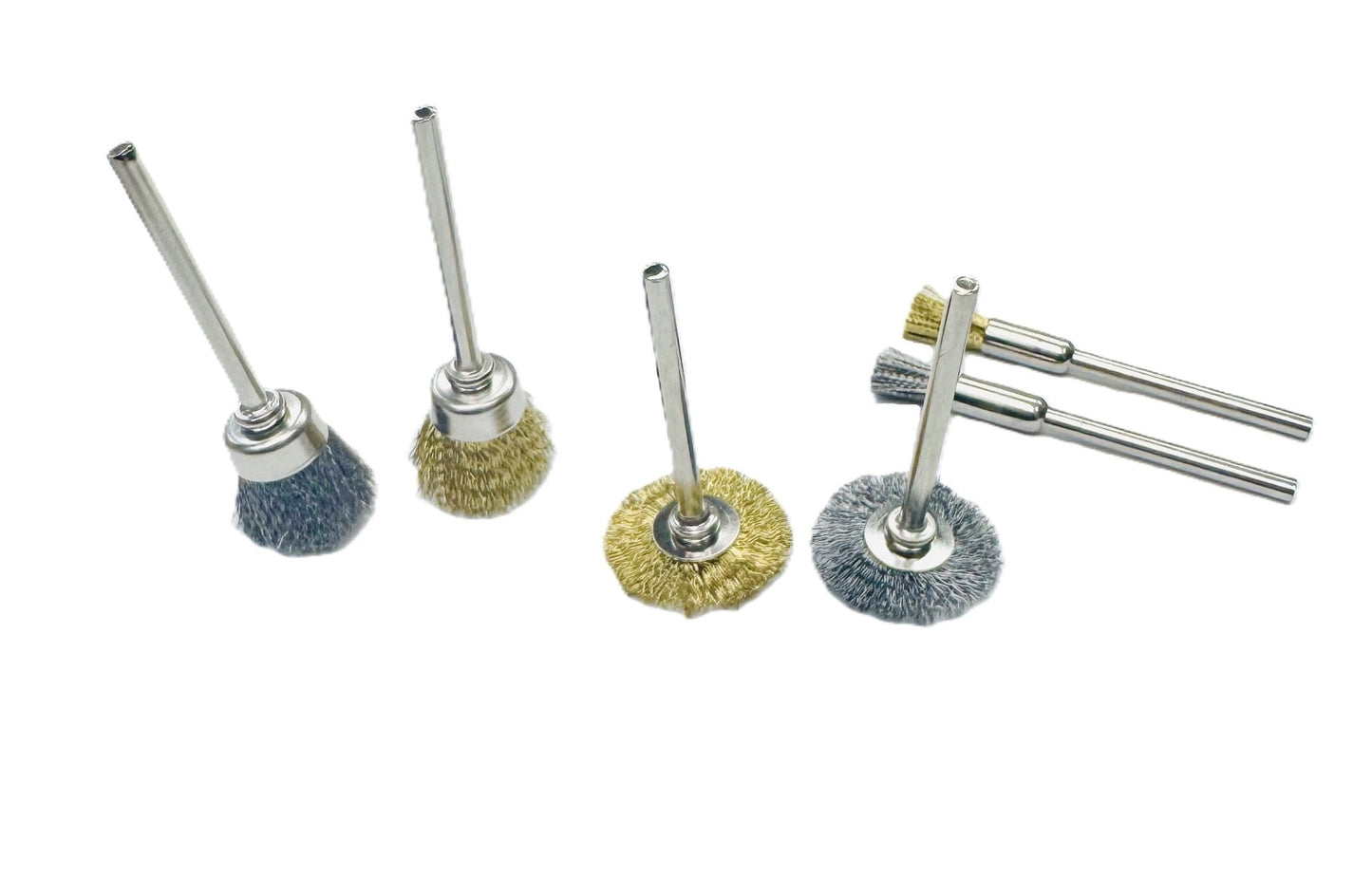 3 Pcs of Brass Wire Brushes, Pen - Shaped, Bowl - Shaped, Wheel - Shaped - Universal Jewelers & Watch Tools Inc.