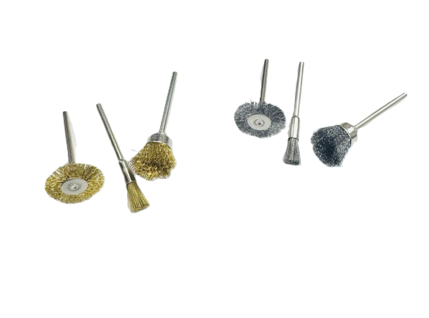 3 Pcs of Brass Wire Brushes, Pen - Shaped, Bowl - Shaped, Wheel - Shaped - Universal Jewelers & Watch Tools Inc.