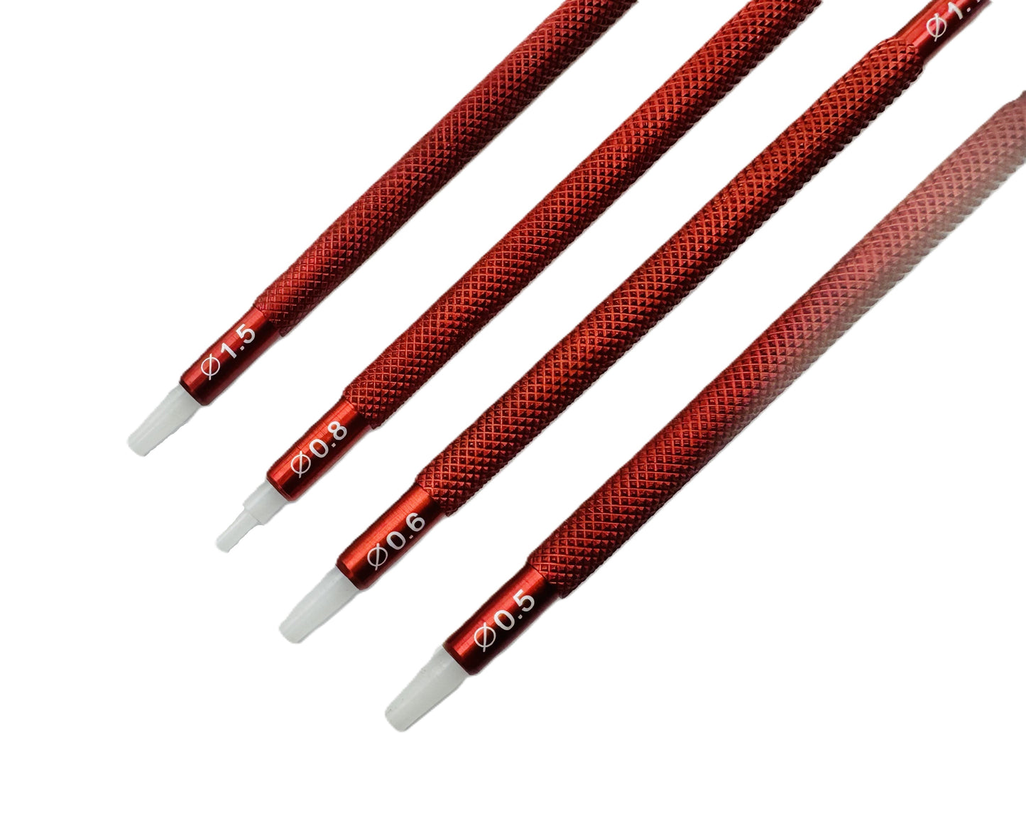 Set of 4 Double Sided Watch Hands Pression Tools, 0.5mm to 2.0mm in diameter