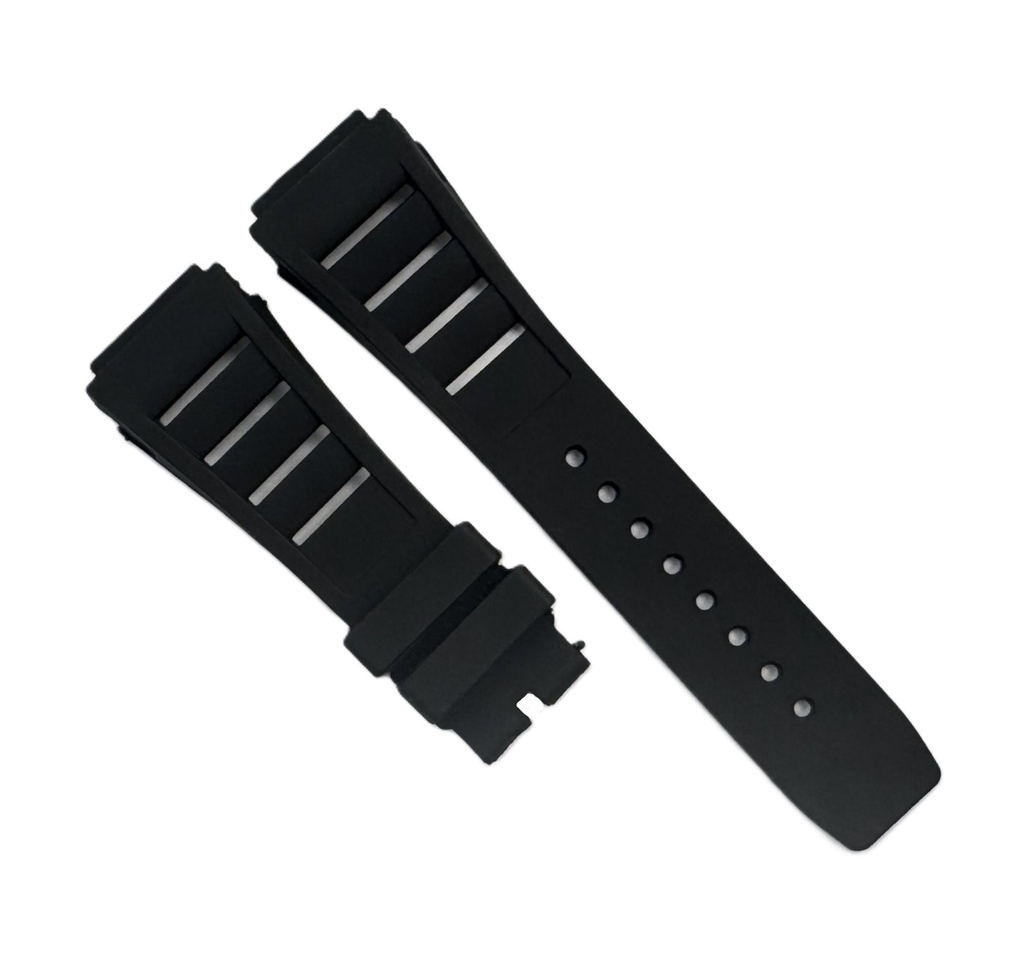 20mm Black Premium Rubber Watch Band for Richard Mille 11 - 03L, Pin - Type Strap - Universal Jewelers & Watch Tools Inc.