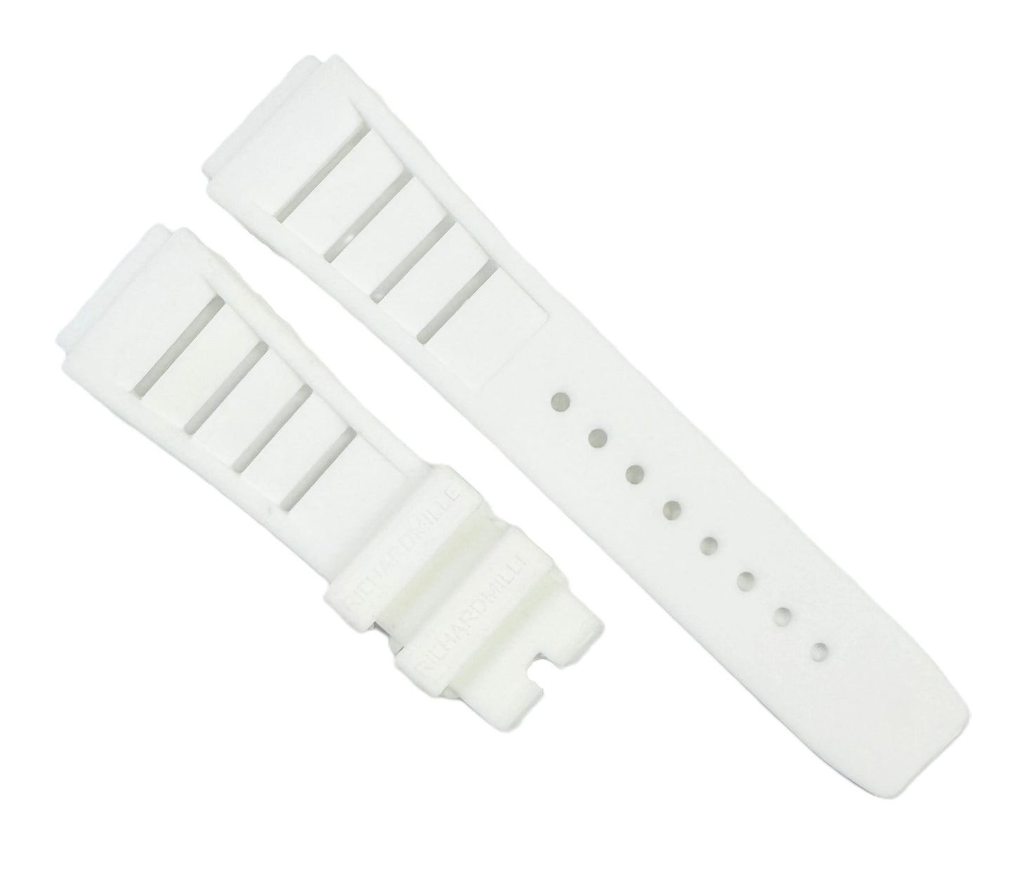 20mm White Premium Rubber Watch Band for Richard Mille 11 - 03L, Pin - Type Strap - Universal Jewelers & Watch Tools Inc.